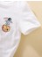 Kids Unisex Beyaz The Galaxy Gezegen Baskılı Oversize Bisiklet Yaka Çocuk Tshirtü 3