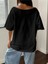 Büyük Beden Kayık Yaka Brooklyn Baskılı Oversize %100 Pamuk T-Shirt 4