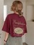 Bordo Fructification Baskılı Oversize T-Shirt 1