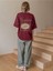 Bordo Fructification Baskılı Oversize T-Shirt 3