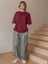Bordo Fructification Baskılı Oversize T-Shirt 4