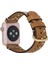 Mulvxurg URG02 Apple Watch Uyumlu Deri Kordon 42-44-45MM Aqua V18 Taba (Mulvix) 2