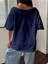 Büyük Beden Kayık Yaka London Baskılı Oversize %100 Pamuk T-Shirt 3