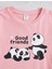Kids Good Friends Panda Baskılı Oversize Kız Çocuk T-Shirt 2