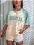 Bej Renkli Kol Brooklyn Baskılı Oversize Unisex T-Shirt 4