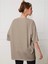 Açık Kahve Texas Baskılı Oversize T-Shirt 2
