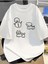 Unisex Kardan Adam Köpek Kedi Çizim Baskılı Oversize %100 Pamuk T-Shirt 1