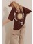 Büyük Beden Kadın Nature & Nurture Baskılı Oversize Pamuklu T-Shirt 3