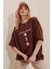 Büyük Beden Kadın Nature & Nurture Baskılı Oversize Pamuklu T-Shirt 4
