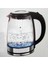 1500W Cam Kettle Su Isıtıcı 1.8l LED Aydınlatmalı Paslanmaz Çelik Siyah 1