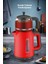 Kırmızı 2200W Cam Demlikli Çay ve Su Isıtıcı, Sağlıklı ve Şık Tasarım 7