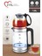 Cam Çay Makinesi Kettle 1500W Ledli 1.8l Su Isıtıcı Beyaz 1
