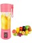 Pembe Taşınabilir El Blenderi 380 ml USB Şarjlı 2