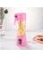 Pembe Taşınabilir El Blenderi 380 ml USB Şarjlı 4