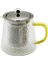 Yuvarlak Kabartmalı Borosilikat Cam Demlik 550ML, Gri Renk 1