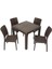 Elit Rattan 90x90 Elit Sandalye Masa Takımı Kahverengi 1