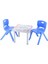 Plastik Mandella Rubi İngilizce Desenli Çocuk Masası 2 Adet Nova Büyük Çocuk Koltuk Mavi 1