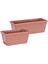 Plastik Balkon Saksı 2'li Set 30 cm-40 cm Kahverengi 1