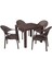 Elit Rattan 90x90 Eylül Koltuk Masa Takımı Kahverengi 1