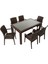 Elit Rattan 90x150 Elit Koltuk Camlı Masa Takımı KAHVERENGİ 1