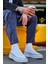 J-Cx-3 Bağcıklı Ortopedik Rahat Taban Uzun Erkek Sneaker Spor Ayakkabı Bt Beyaz 1