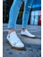 J191 Side Buckle Ortopedik Taban Günlük Cilt Erkek Sneaker Spor Ayakkabı Ctt Beyaz 1