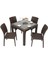 Elit Rattan 90x90 cm Elit Sandalye Camlı Masa Takımı 1