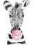 Sevimli Zürafa Fil Zebra Kaplan Pembe Üfleme Kacık Sakız Poster Kreş Tuval Çocuklar Için Boyama Oda Hayvan Baskısı Dekor Boyutu (Inç): 20X30CM Çerçevesiz/renk: 1 (Yurt Dışından) 1