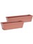 Plastik Balkon Saksı 2'li Set 50 cm - 60 cm Kahverengi 1