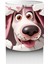 Pembe Kalplerle Çevrili Gülümseyen Karikatür Köpek - Baskılı Kahve Kupası 3