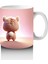 Pembe Arka Planlı Sevimli Lama Figürü (Ön ve Arka) - Baskılı Kahve Kupası 4