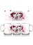 Pembe Kalplerle Süslenmiş Iki Beyaz Kedi - Baskılı Kahve Kupası 1