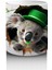 Yonca ve Yapraklarla Süslenmiş St. Patrick’s Koala - Baskılı Kahve Kupası 3