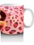 Leopar Desenli Fon Üzerinde Kalpli Kedicik – Baskılı Kahve Kupası 4
