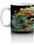 Renkli Canlılarla Dolu Fütüristik Doğa Manzarası - Baskılı Kahve Kupası 2