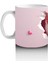Pembe Kalplerle Süslenmiş Sevimli Kedi – Baskılı Kahve Kupası 2