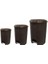 Plastik 3'lü Damla Pedallı Çöp Kovası Set (11-18-30 lt) Kahverengi 1