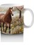 Bahar Manzarasında Zarif At Figürü - Baskılı Kahve Kupası 4
