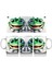 Gülümseyen Yeşil Kurbağa Maskot Çifti – Baskılı Kahve Kupası 1