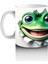 Gülümseyen Yeşil Kurbağa Maskot Çifti – Baskılı Kahve Kupası 2