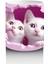 Pembe Çatlakta Ikiz Beyaz Kedi Yavruları – Baskılı Kahve Kupası 3
