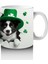 St. Patrick Şapkalı Siyah Beyaz Yavru Köpek – Baskılı Kahve Kupası 4