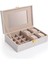 Aynalı Bej Kadife Takı Kutusu, Organizer, Düzenleyici 25X16X7 cm 7