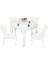 Elit Rattan 90x90 Elit Koltuk Camlı Masa Takımı Beyaz 1