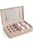 Aynalı Kadife Takı Kutusu, Organizer, 25X16X7 Cm, Kahverengi 2