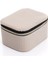 Kare Çift Bölmeli Kadife Takı Organizer, Ekru, 11,5x9,5x6 cm 2