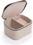 Kare Çift Bölmeli Kadife Takı Organizer, Ekru, 11,5x9,5x6 cm 3