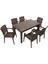 Rattan Masa Takımı 90x150 Camsız Masa 6 Kişilik Rattan Sandalye Seti Bahçe Balkon Teras Takımı 1