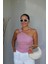 Pembe Tek Omuz Gold Toka Detay Bluz 1