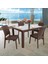 Elit Rattan 90x150 4 kişilik Elit Sandalye Camlı Masa Takımı Kahverengi 2
